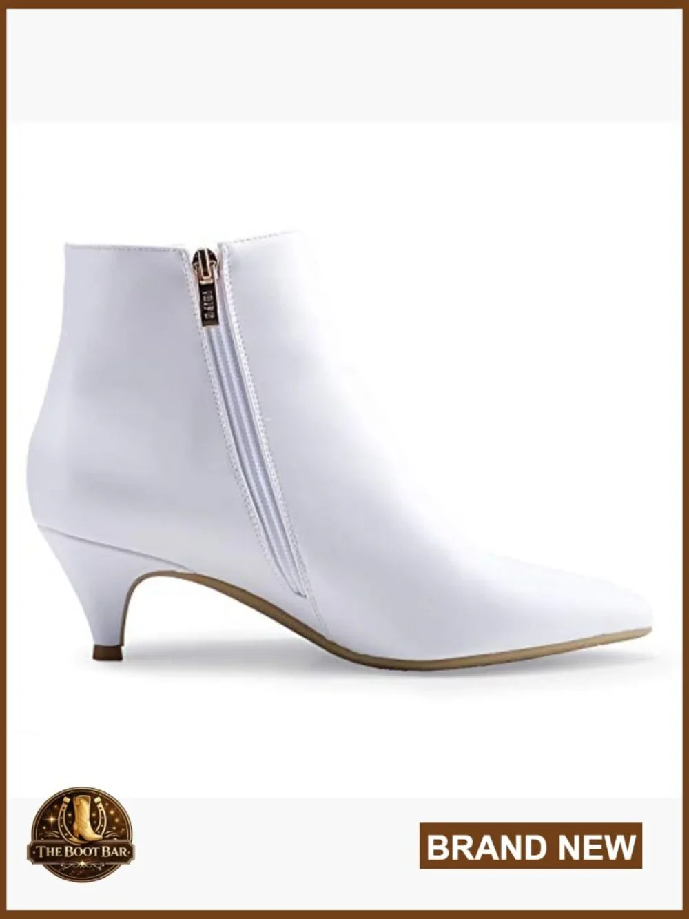 Low Kitten Heel Ankle Boots Pointed Toe Dress Shoes Zip Closure